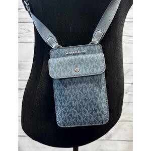 Michael Kors Logo Crossbody Phone Bag – Navy Signature – Adjustable Strap